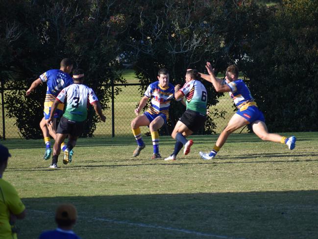 Trevor Bolt heading towards the try line for Northern United