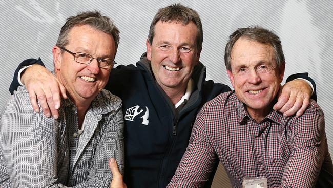 Launch of the Danihers Drive in 2016. Neale Daniher with brothers Anthony and Terry. Picture: Ian Currie