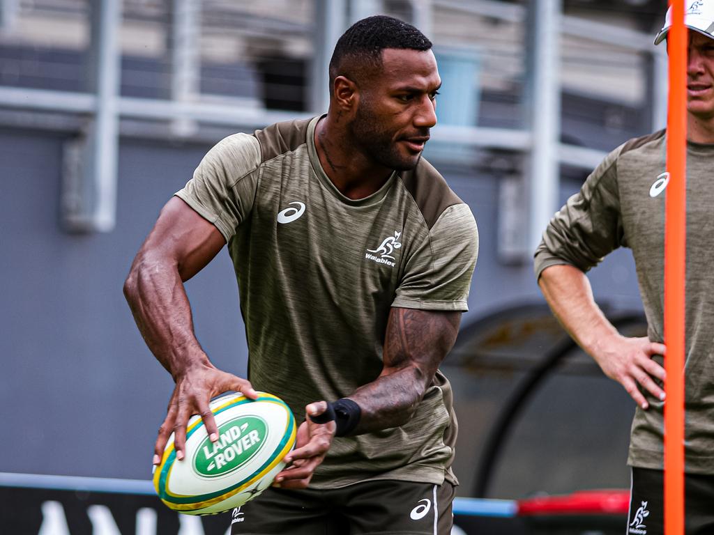 Suliasi Vunivalu at Wallabies training in the Hunter Valley. Picture: Andrew Phan/Rugby Australia