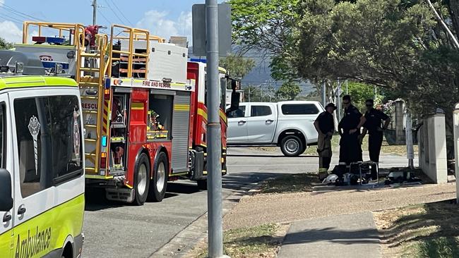 Emergency services respond to a unit fire on the corner of Palmerston St and Kings Rd, Pimlico, on Thursday afternoon. Picture: Supplied.