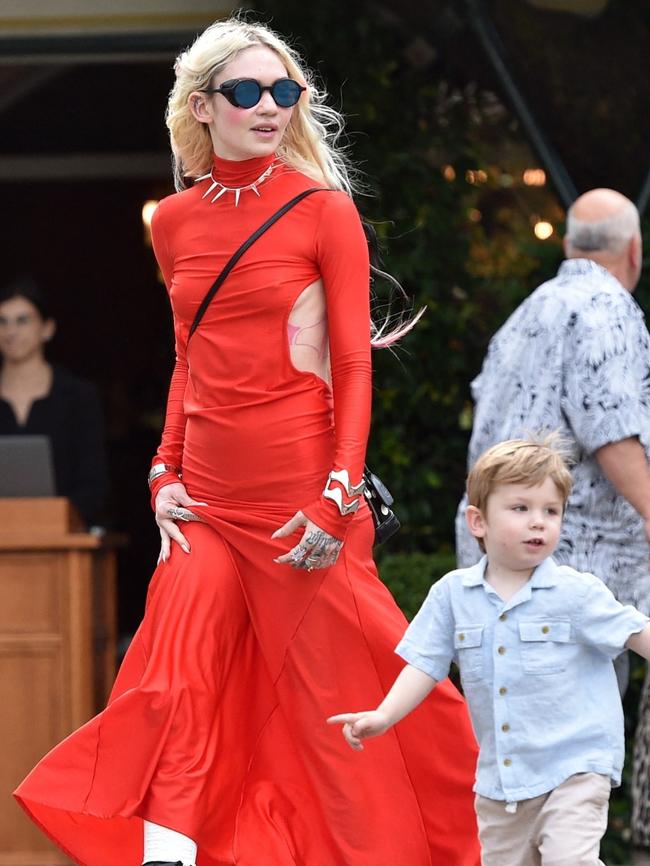 X with his mother, Grimes, in 2023. Picture: The Mega Agency/The Times