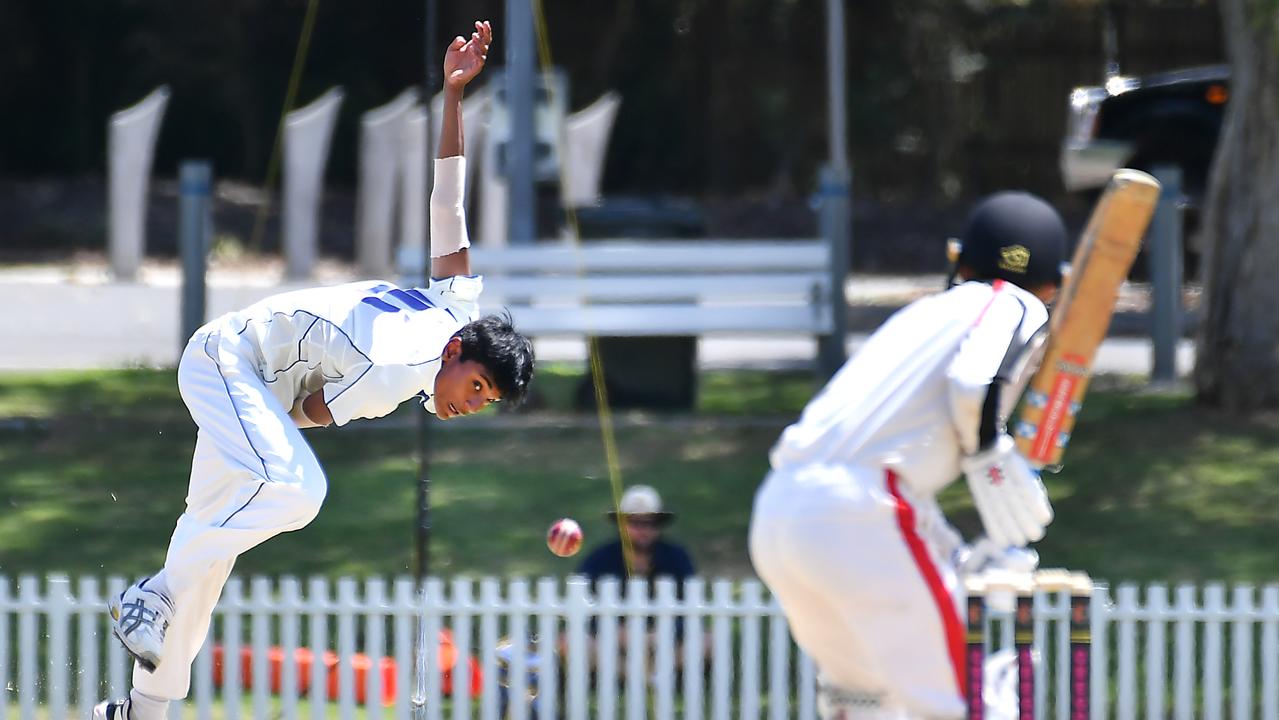 Toowoomba Grammar School bowler Thisaja Samarawickrama. Picture, John Gass