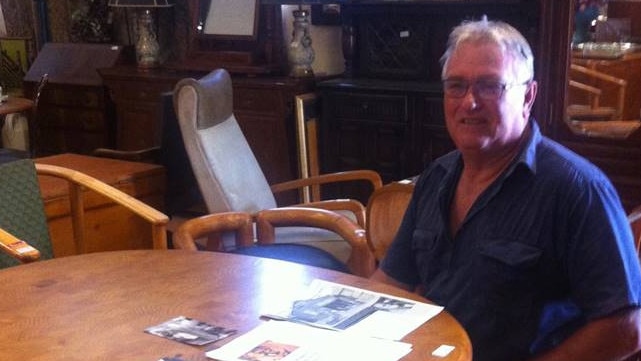 Meade Murphy at one of Robert Dunlop's dining tables.