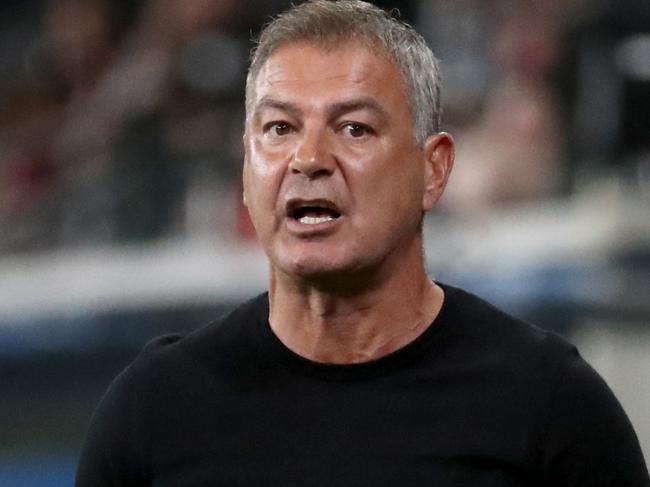 SYDNEY, AUSTRALIA - APRIL 09: Coach of the Wanderers Mark Rudan instructs his team during the A-League Mens match between Western Sydney Wanderers and Brisbane Roar at CommBank Stadium, on April 09, 2022, in Sydney, Australia. (Photo by Jeremy Ng/Getty Images)