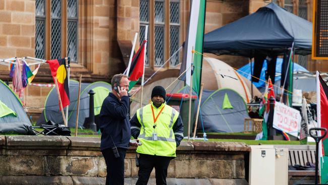 The pro-Palestine encampment was on the lawn of Sydney University for eight weeks. Picture Max Mason-Hubers