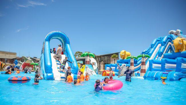 14/21
Waterworld Central
Australia’s first mobile waterpark, Waterworld Central features thrilling slides, an 80m water tubing ride, wading pools and fun for the whole family. It takes over the Entertainment Quarter at Moore Park until January 26.