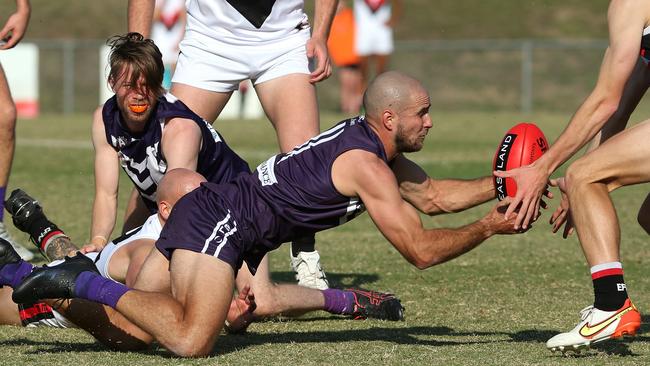 The Dockers’ Toby Ryan finished one of the best afield on Saturday. Picture: Hamish Blair