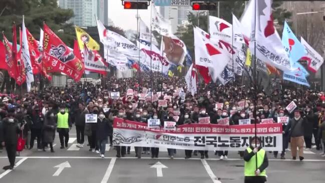 South Korean workers rally in support of truckers | news.com.au ...