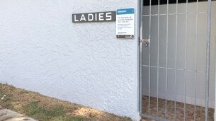 Toilet block near a Broadbeach park where the family often slept.