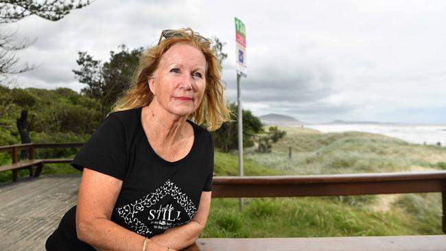 Mt Coolum resident Annette Chesswas pictured at Mudjimba Beach, said she hoped future development at the Sunshine Coast was sympathetic to the environment. Picture: Patrick Woods.