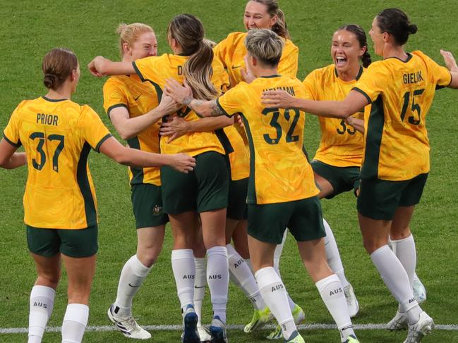 Fan gallery from the Matildas game at GMHBA.Matildas first goal Picture: Mark Wilson