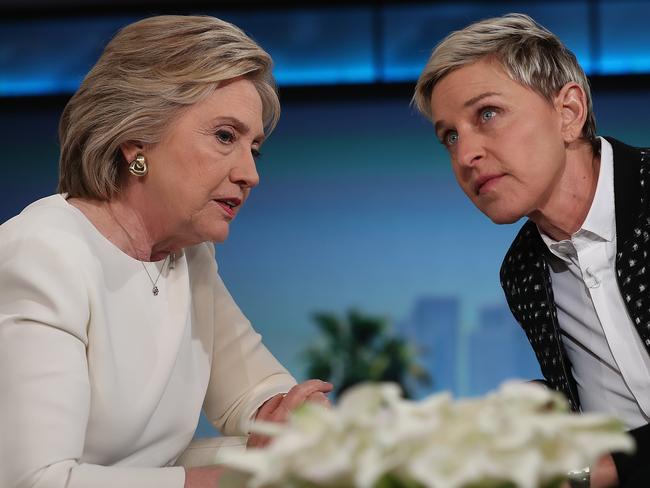 DeGeneres and Hillary Clinton. Picture: AFP