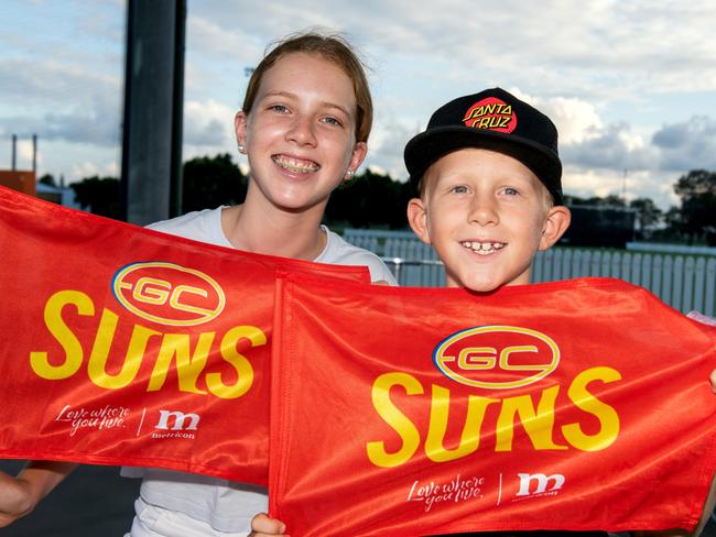 Mackay stadium covered in red and gold in round one AFLW match