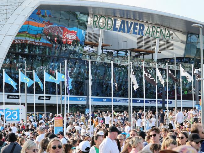 Crowds at Grand Slam Oval during the 2023 Australian Open at Melbourne Park in Melbourne on Friday, January 20, 2023. MANDATORY PHOTO CREDIT Tennis Australia / ALEX COPPEL