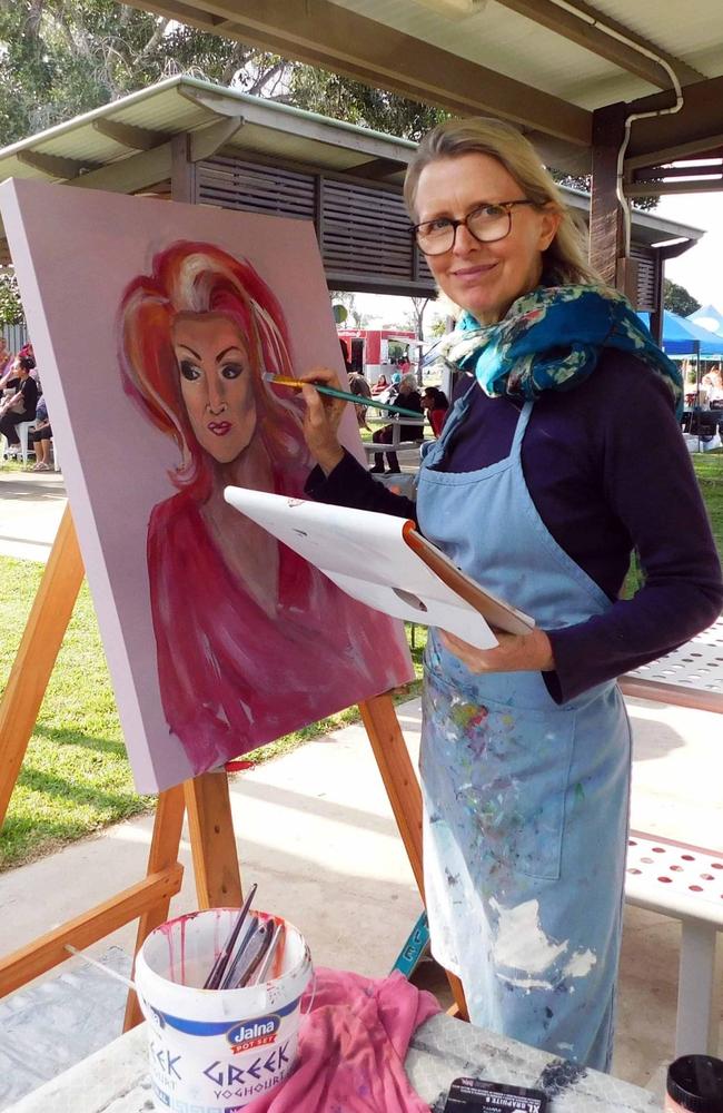 Gwen Evetts painting Wanda D’parke at Pride Picnic in the Park in Biloela on June 4, 2022. Picture: Jen Gourley