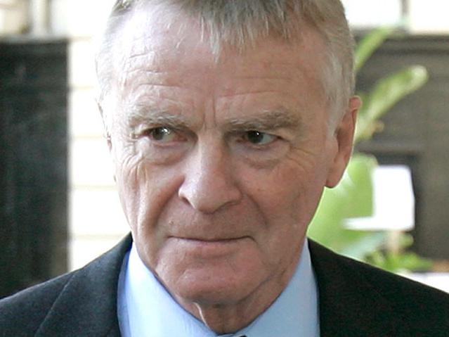 Max Mosley, President of the FIA, (Federation International of Automobile) arrives at the Renault's World Motor Sport Council hearing in Monaco, in this 06/12/2007 file photo.