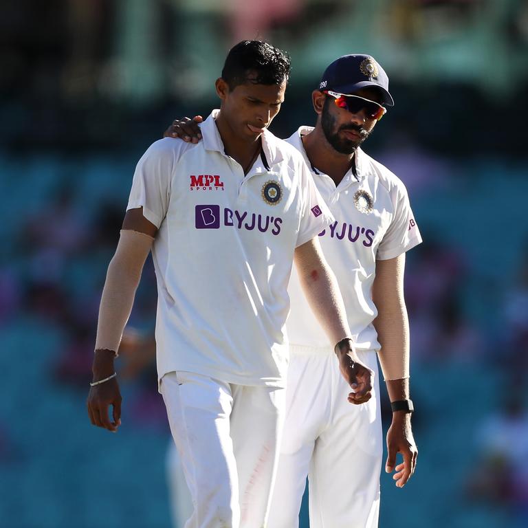 The Indian cricket team appears battered, bruised and ready to go home. (Photo by Mark Kolbe/Getty Images)