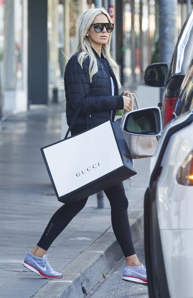 Roxy Jacenko arrives at work in Paddington yesterday morning. Picture: Jenny Evans