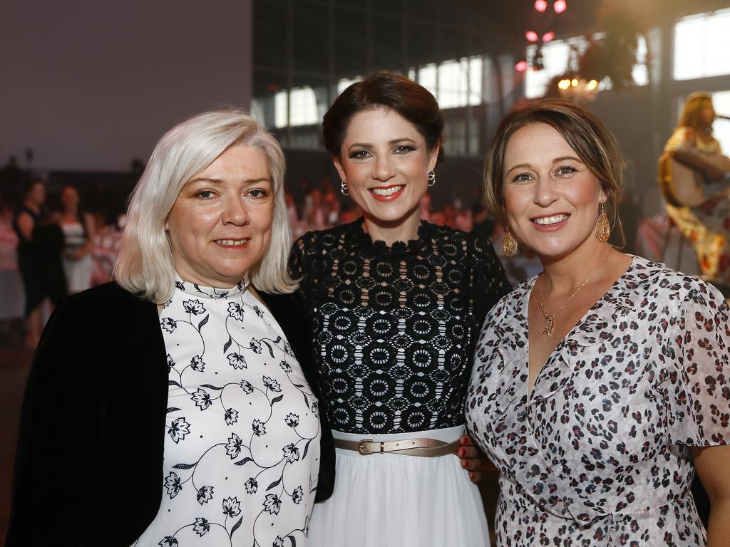 SOCIALS - Be Hers - change lives, end slavery event / ball at PW3, Hobart last night. (L-R) Sharon Blaschke of Leslie Vale, Sally Miller of Lauderdale, Jess Wilson of Oakdowns. Picture: MATT THOMPSON