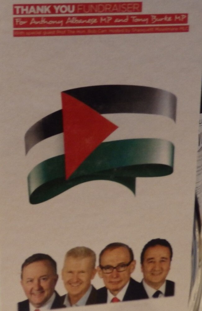 A fundraiser was hosted for Anthony Albanese in 2019 to thank him for his support of Palestine.