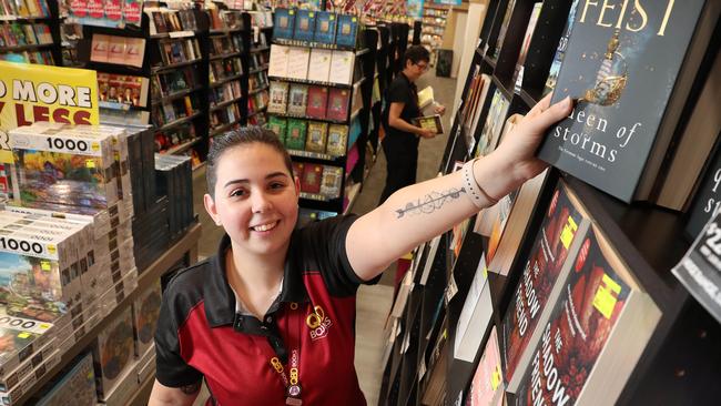 Relief manager Taylah Bromilow, 23, at QBD Books at Carindale. Photographer: Liam Kidston.