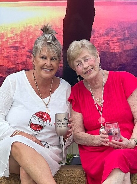 Central Coast Friends At Home carer Ms Mitchell, left, with Anne McGill.