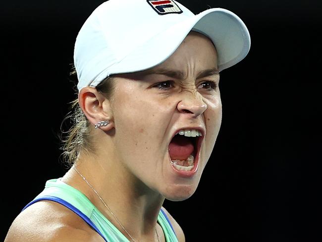 MARCH 23, 2022: World number 1 and three-time Grand Slam winner Ash Barty has announced her retirement from tennis at the age of 25. MELBOURNE, AUSTRALIA - JANUARY 26: Ashleigh Barty of Australia celebrates after winning match point during her Women's Singles fourth round match against Alison Riske of the United States on day seven of the 2020 Australian Open at Melbourne Park on January 26, 2020 in Melbourne, Australia. (Photo by Cameron Spencer/Getty Images)