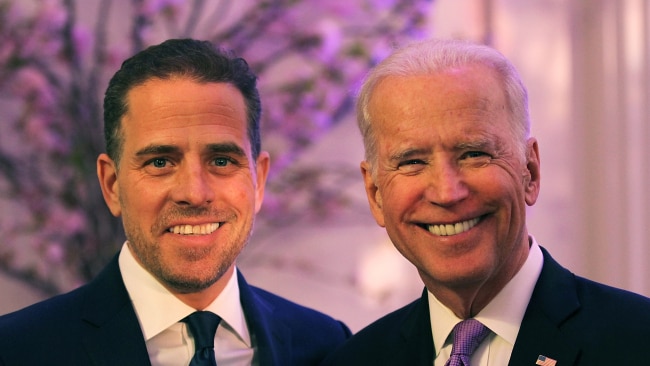 Hunter Biden (Left) and President Joe Biden attend the World Food Program USA's Annual McGovern-Dole Leadership Award Ceremony at Organization of American States on April 12, 2016 in Washington, DC.  Picture: Getty