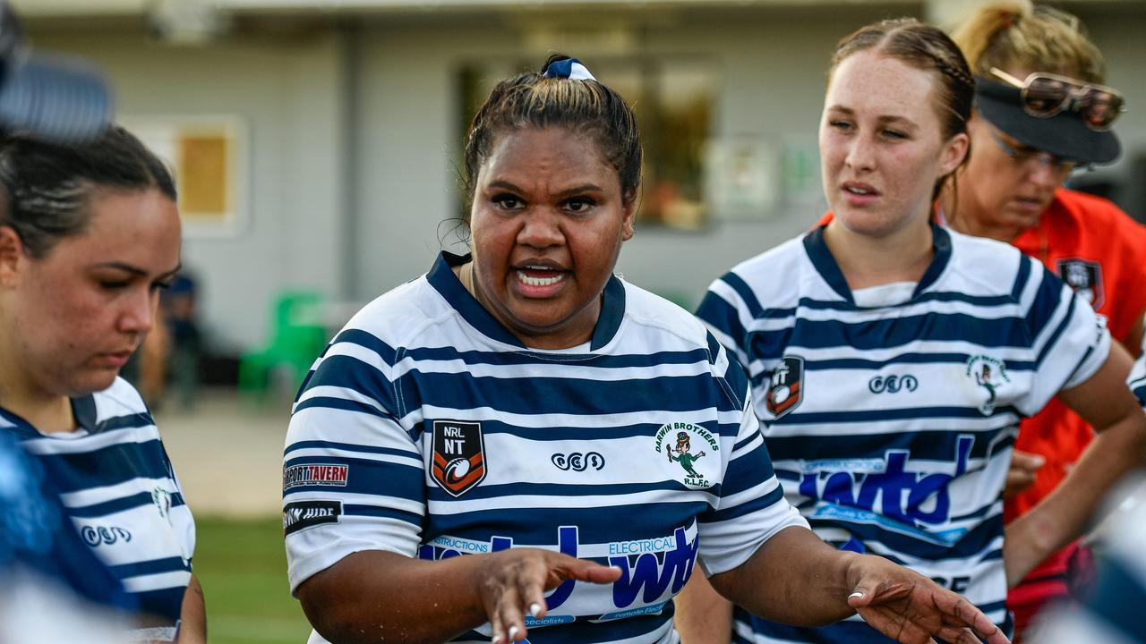 Bianca Scrymgour as the Darwin Brothers take on the Palmerston Raiders in the 2023 NRL NT women's grand final. Picture: Pema Tamang Pakhrin