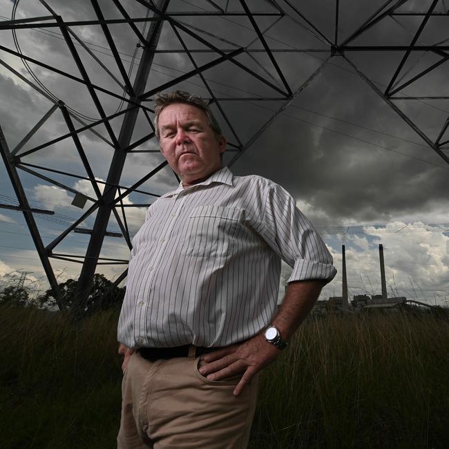 LNP candidate for the federal seat of Flynn and retired LNP state member for Callide, Colin Boyce, in front of the Callide power station outside Biloela in central QLD. Picture: Lyndon Mechielsen