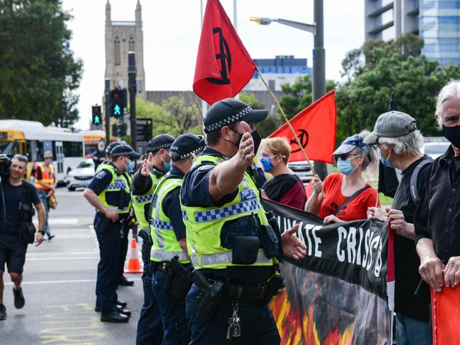 Protesters said they were rallying to help protect their children and grandchildren. Picture: NCA NewsWire/Brenton Edwards