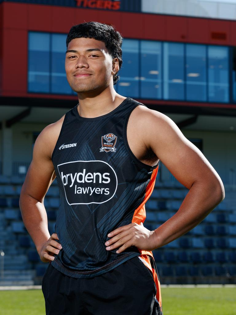 Heamasi could potentially play his first game for the Tigers next year while preparing to sit his Year 12 HSC exams. Picture: Max Mason-Hubers