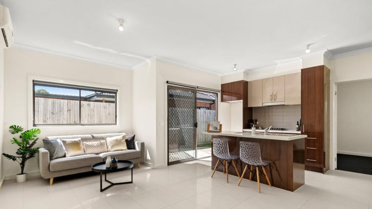 The two-bedroom unit is located on one of Melbourne’s cheapest streets.