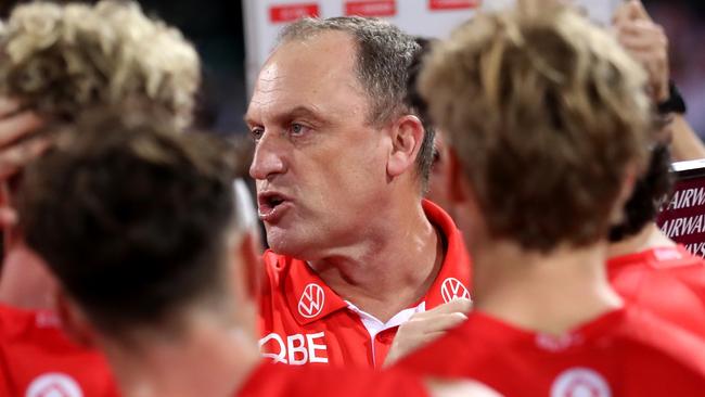 Swans coach John Longmire says it is too early to discuss what McCartin’s latest concussion means for his career.