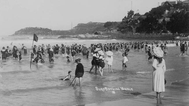 Bathers at Manly in the early 1900s. Picture State Library of NSW