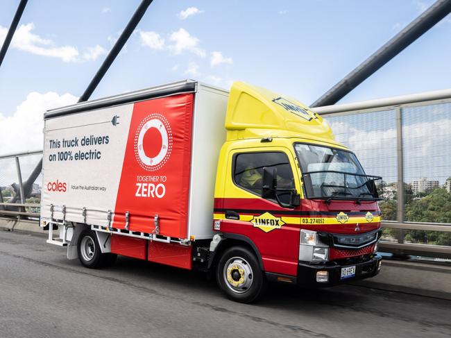 Linfox’s new electric truck for supermarket giant Coles.