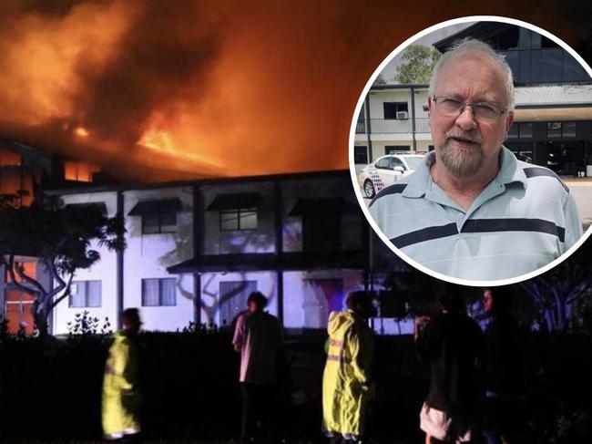 The massive fire which engulfed Lifepointe Baptist Church near Maroochydore. Photo: supplied.