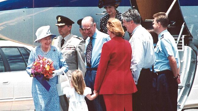 Queen Elizabeth and Duke of Edinburgh touch down in Cairns 2002