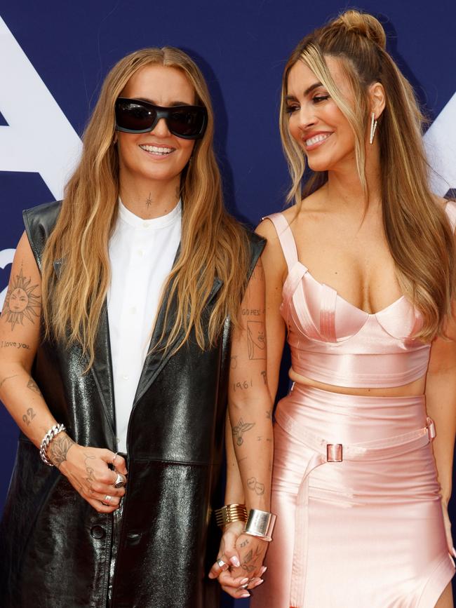 G Flip and their partner, Chrishell Stause were seen smiling ahead of the awards ceremony. Picture: NCA NewsWire / Nikki Short