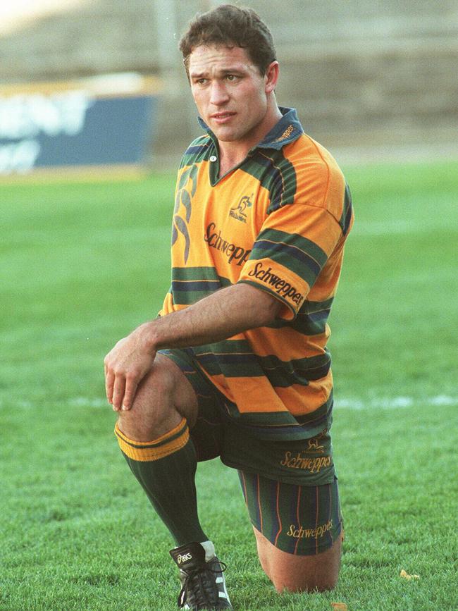 Richard Tombs at Wallabies training in 1996.