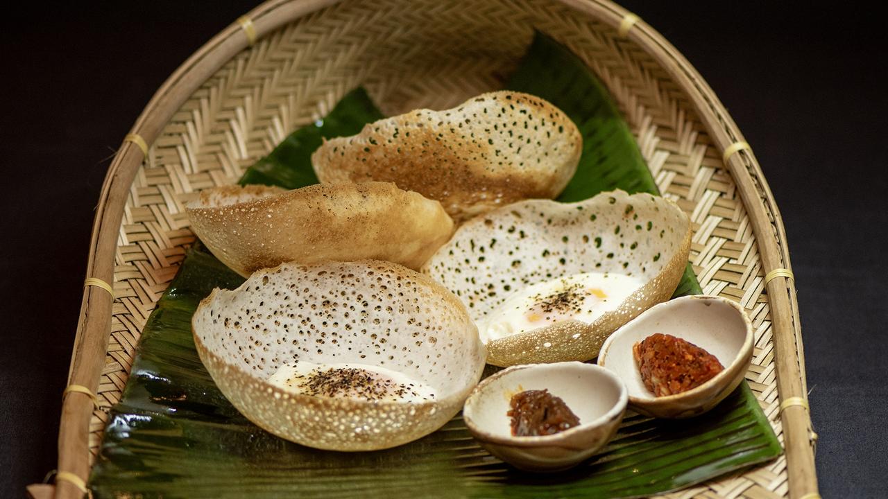 Hoppers and accompaniments at Taprobane Sri Lankan restaurant in Unley. Picture: File