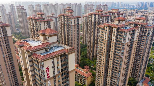 A residential complex built by Chinese real estate developer Vanke in Zhengzhou, in China’s central Henan province. Picture: AFP