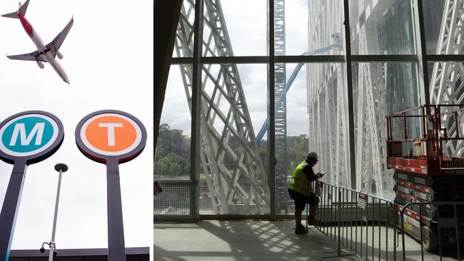 pictured is a metro sign and the parramatta powerhouse