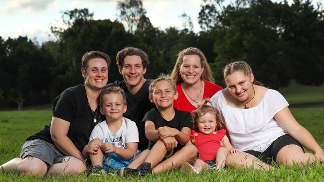 Shannon Ashton, left, has said she will educate her five children about their donor so that they can avoid dating any siblings. Picture: Nigel Hallett / News Corp Australia