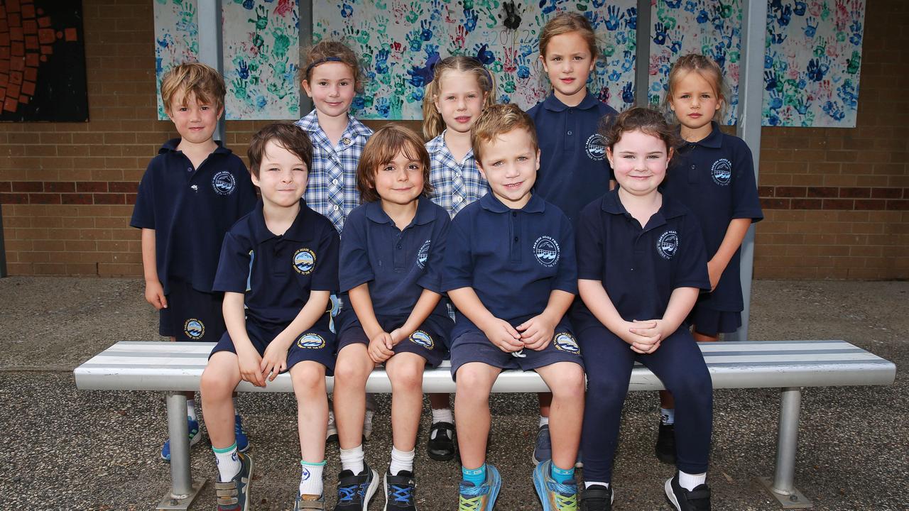 Barwon Heads PS Preps Prep C Back row: Beau Smith, Eliza Gadd, Etta Barry, Cari Barr and Lexie Raff. Front row: Angus Mitchell, Alby Stevens, Harry Davis and Madelyn McDonald. Barwon Heads PS Preps. Picture: Alan Barber