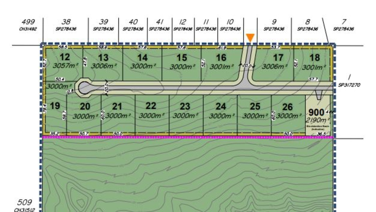 Plans for 15 lots of about 3000 m2 each, with a 14.9 hectare block to remain vacant, have been approved.