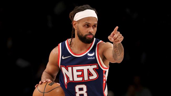 Patty Mills was feeling it against the Timberwolves. Photo: Elsa/Getty Images/AFP