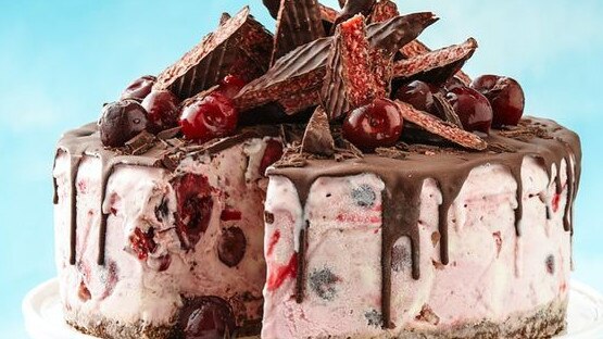 No bake desserts: Cherry Ripe ice-cream cake.