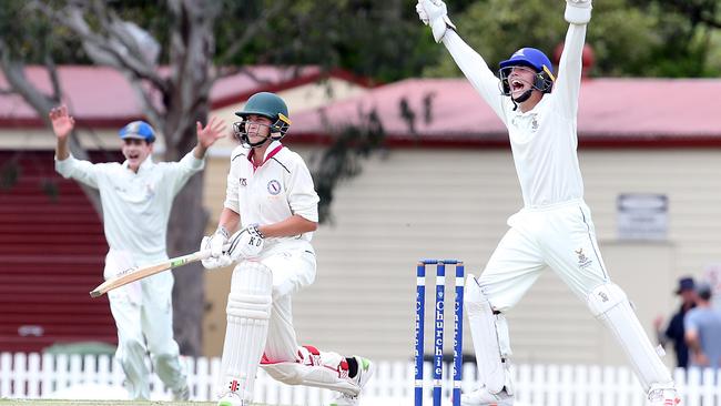 GPS First XI cricket match between Churchie and Brisbane State High. Picture by Richard Gosling