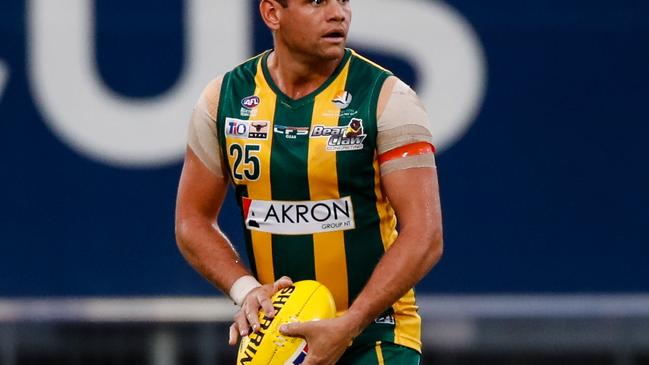 Steven Motlop was instrumental in PINT's win against Waratah in Round 12 of the 2023-24 NTFL season. Picture: Celina Whan / AFLNT Media